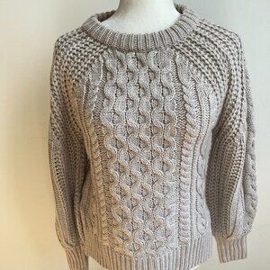 𝅺rag Supply BNWOT tan chunky knit pullover sweater sz XSmall cable knit